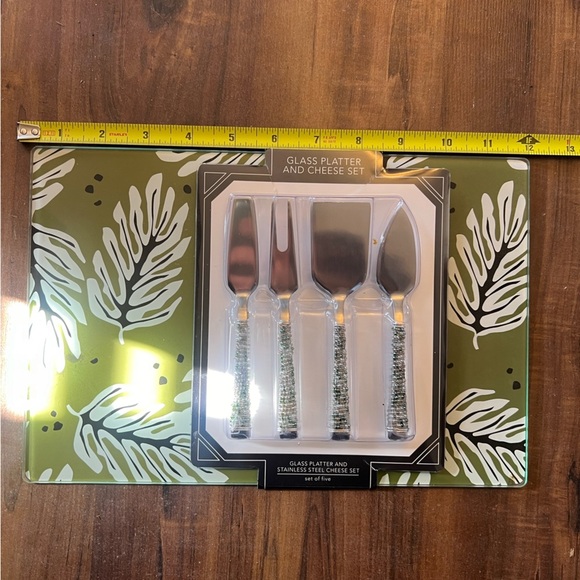 glass platter and stainless steel cheese plate - Picture 2 of 2